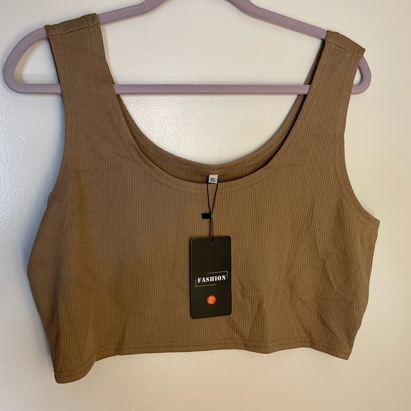 Tan Ribbed Tank and Shorts Set - Picture 5 of 5